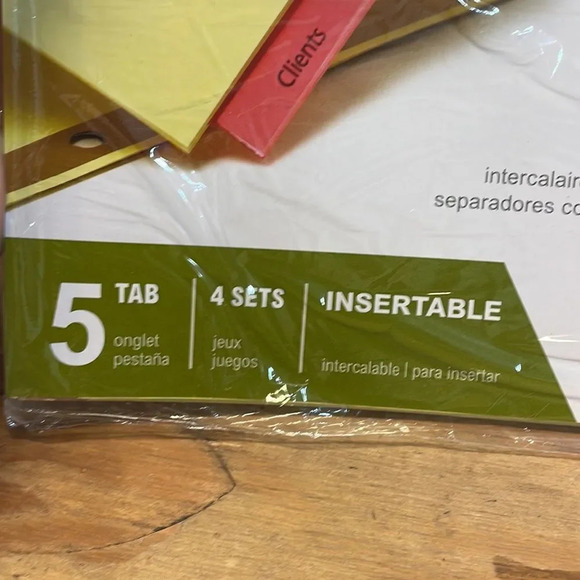 NWT Office Depot dividers with multicolor big tabs - Picture 3 of 7